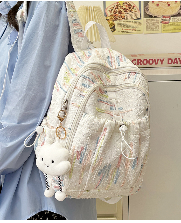 跨境风潮高颜值书包女小学生初高中生小众设计感简约百搭双肩背包详情12