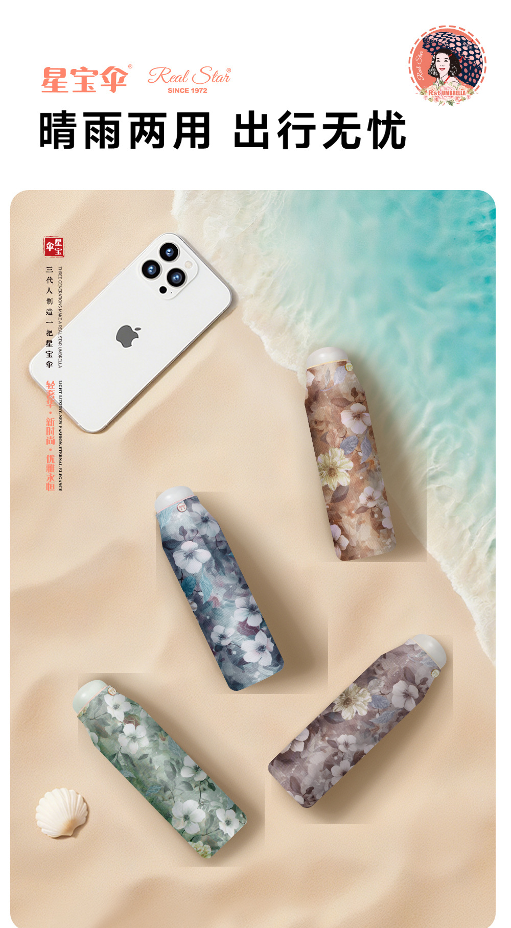 新款五折油画彩色便携太阳伞女防紫外线遮阳伞防雨挡风批发日用百货详情4