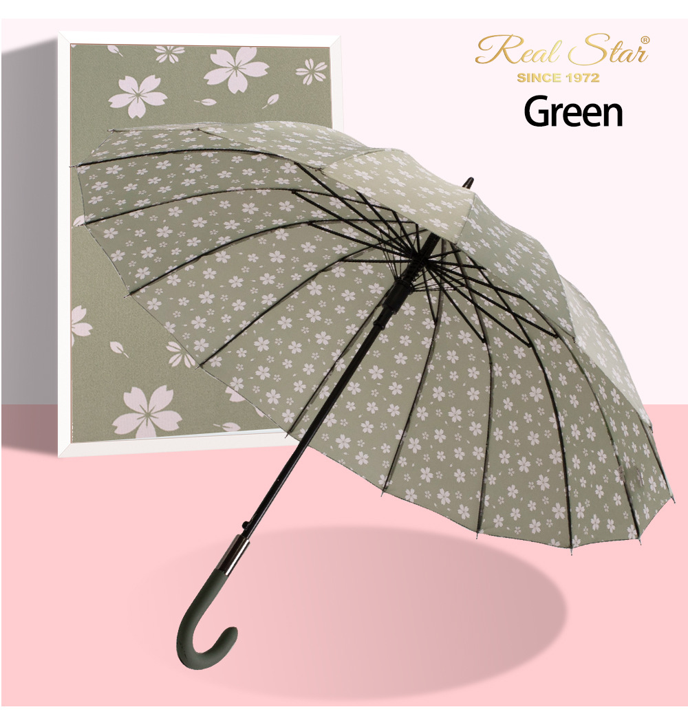 【出口俄罗斯】长伞一键打开23吋加大16骨伞面现货批发外贸详情11