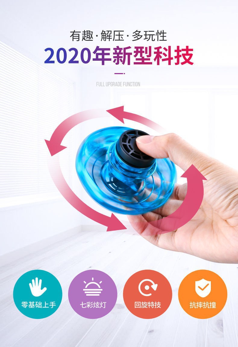 跨境感应式热销智能回旋指尖陀螺UFO悬浮发光减压儿童玩具礼物详情10