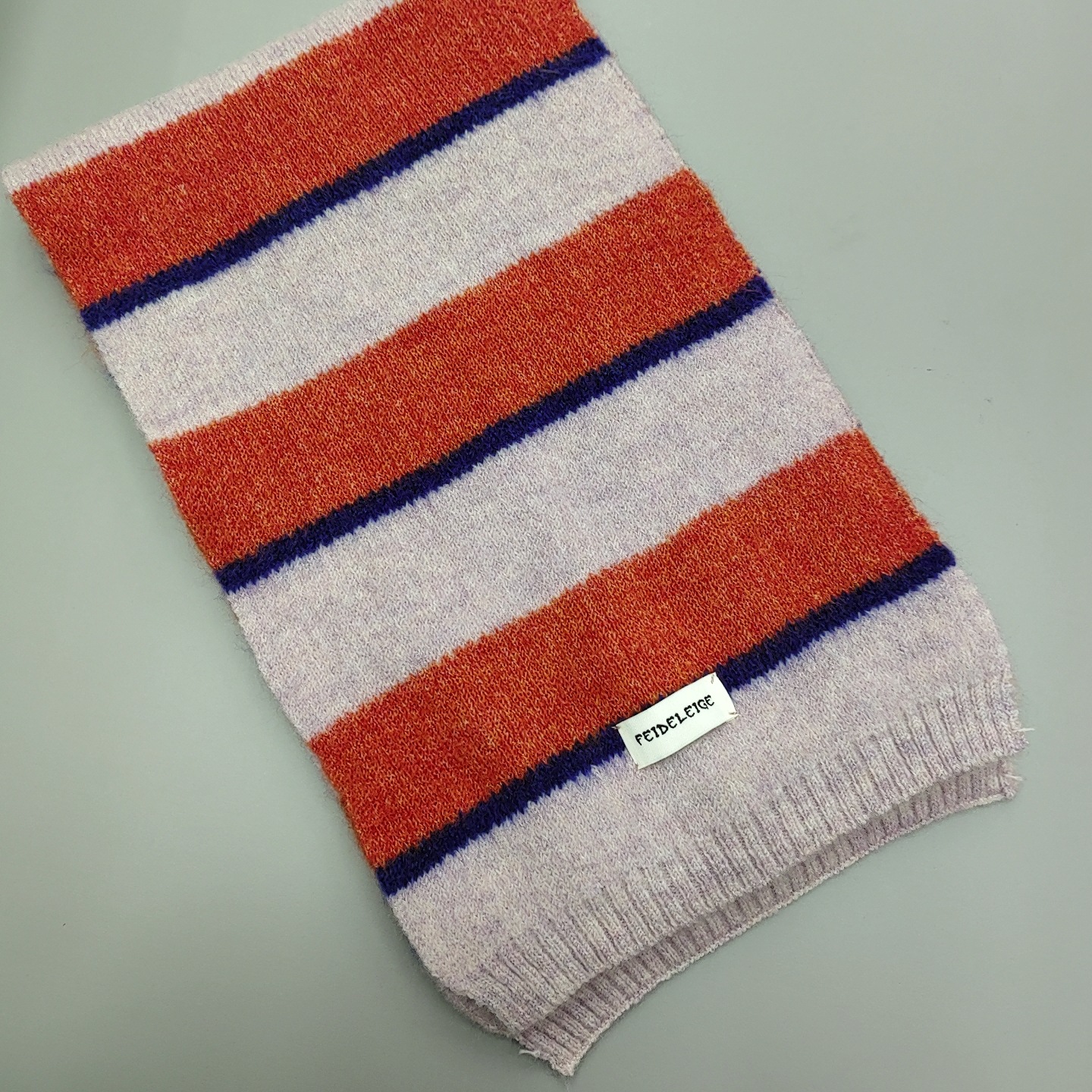 Rainbow-striped faux cashmere scarf for women in winter, a short Korean-style color-blocked striped scarf for students to keep warm, in an ins style pic 10