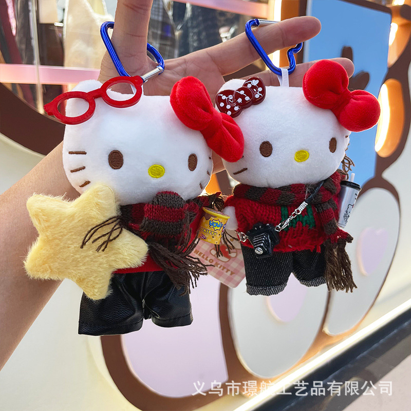 【 Genuine 】 New original hellokitty small pendant plush doll kt figurine secondary creation bag pendant pic 4