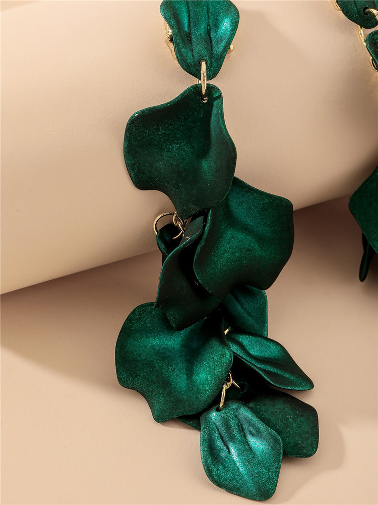 European and American rose petal long tassel earrings, fashionable, ins, elegant, internet-famous, high-end, eco-friendly earrings for women pic 12