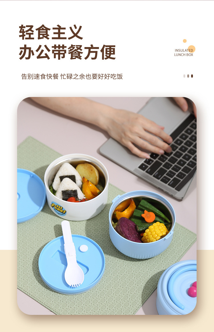 Double-layer student lunch box, microwave-safe heating bento box, office worker adult food-grade stainless steel lunch box pic 9