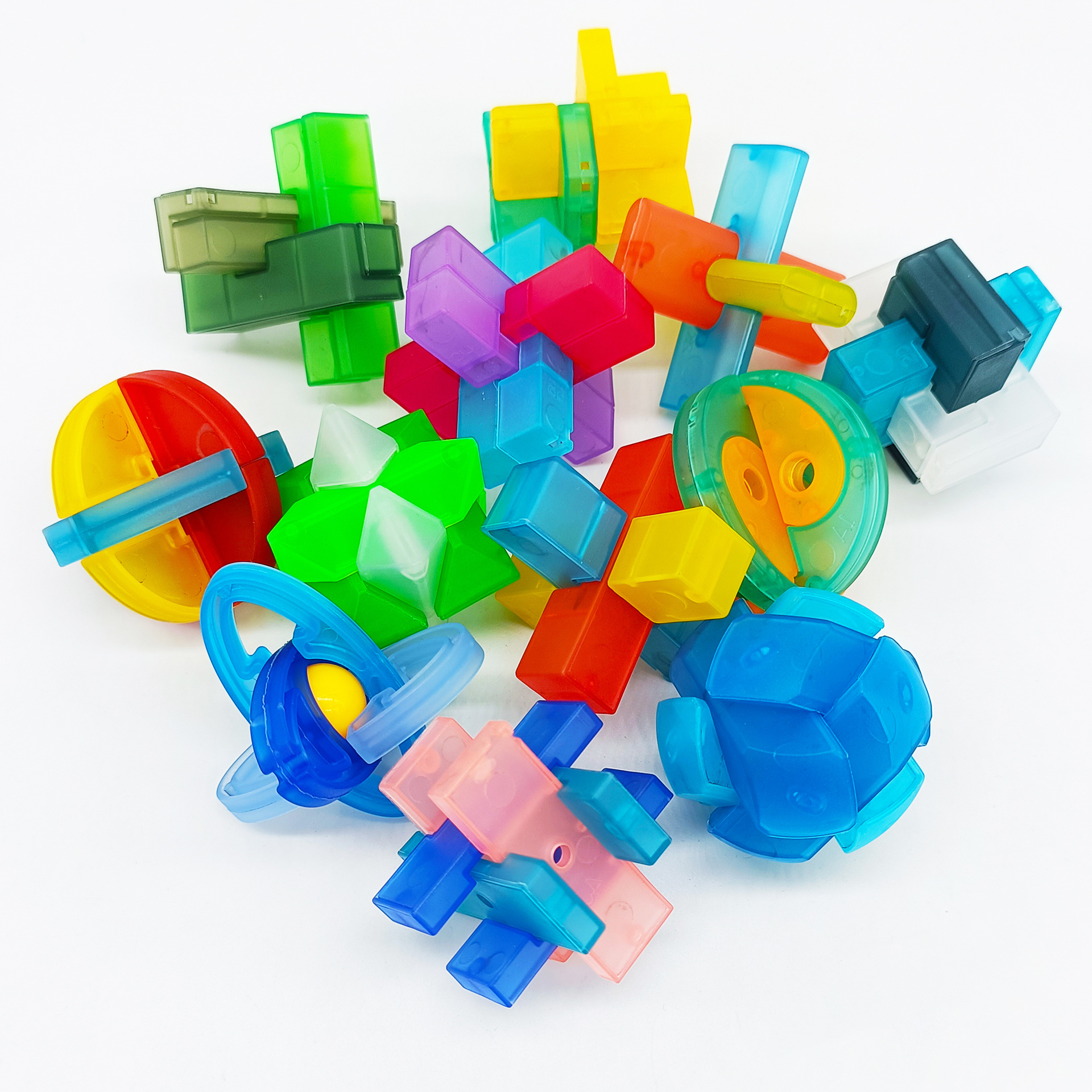 亚马逊智力解环榫卯积木透明琉璃鲁班锁孔明锁解锁益智玩具拼装详情3