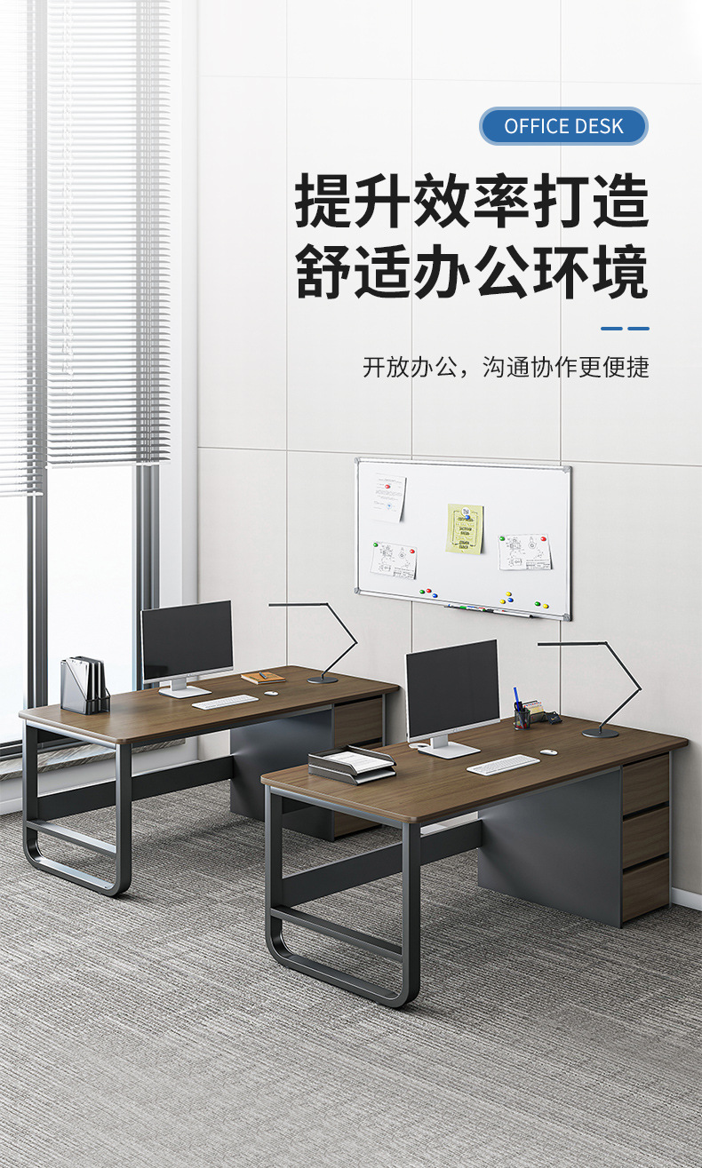 Simple single-person workstations, simple staff desks, modern bedroom computer desks, and multi-person desks and chairs in the office pic 2