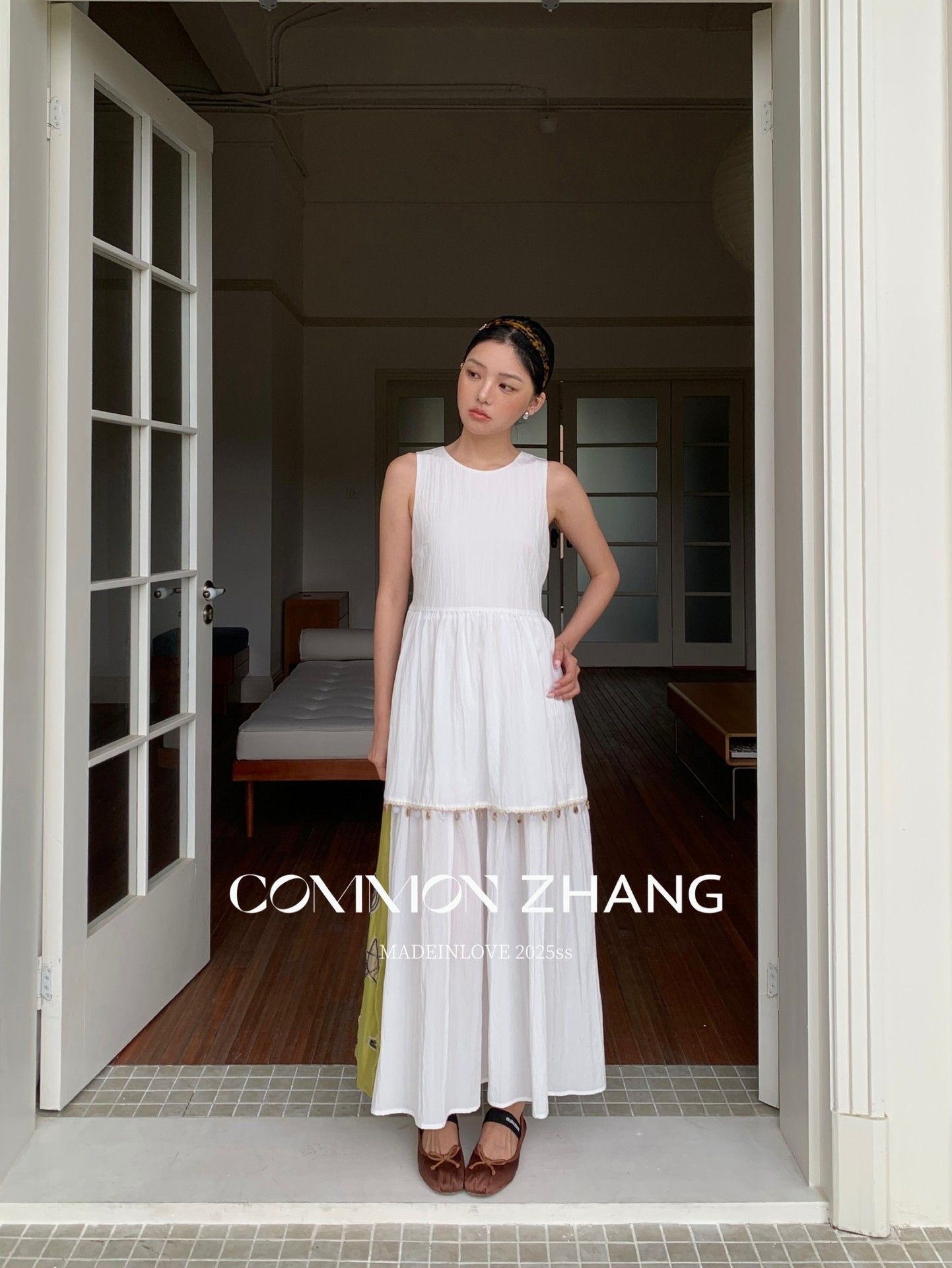 CZ ZHANG Summer Korean version anti-aging button patchwork round-neck sleeveless vest dress B26797 pic 8