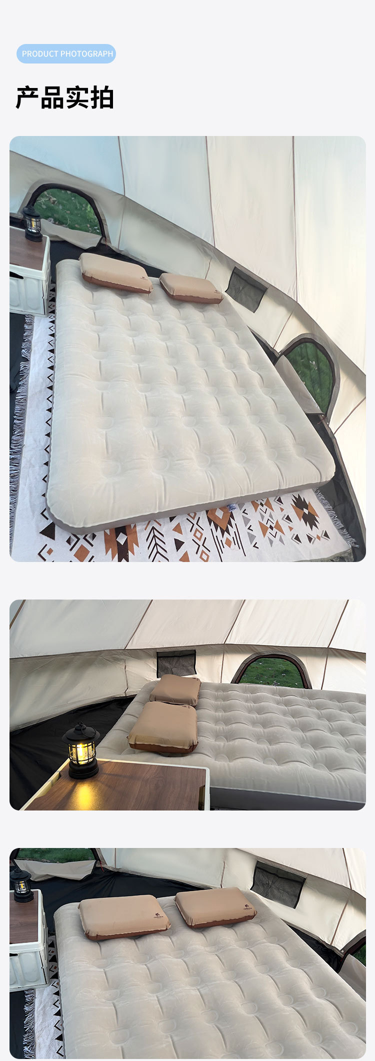 Factory direct sales of outdoor inflatable pvc camping flocking mattresses, folding and thickening, and household height-increasing temporary inflatable beds pic 11