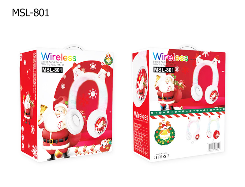 跨境直銷新款頭戴式無(wú)線藍(lán)牙耳機(jī) 創(chuàng)意圣誕毛絨設(shè)計(jì) 重低音降噪潮流耳機(jī) 高品質(zhì)音質(zhì)享受詳情9