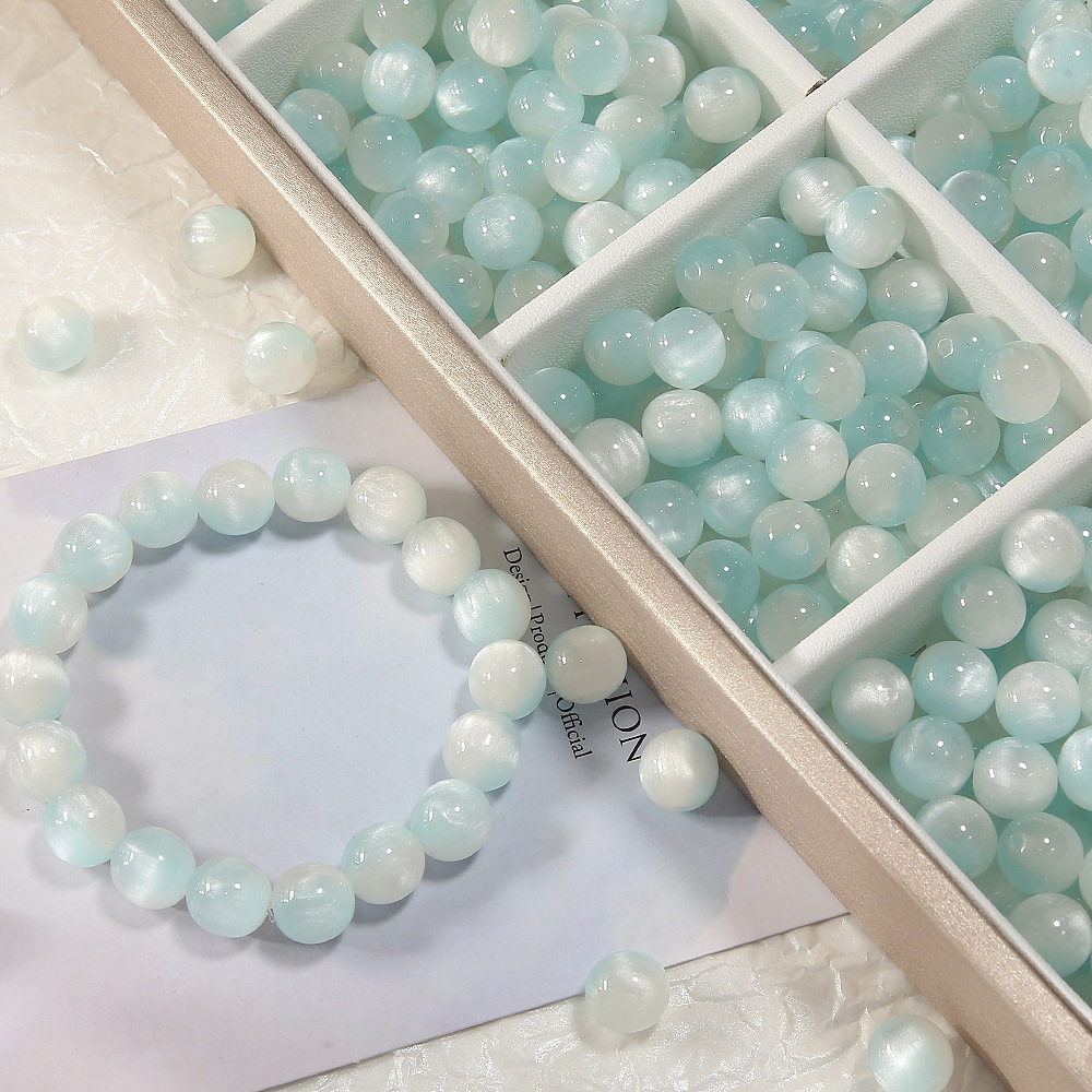 夏至双色仿猫眼石树脂圆珠散珠手工diy手链手串串珠珠子饰品配件详情6