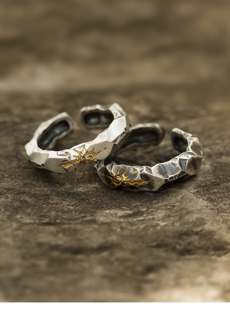 艺尚「许愿石」自律戒指潮牌银饰男生泰银高级感男款男士独特男戒详情7