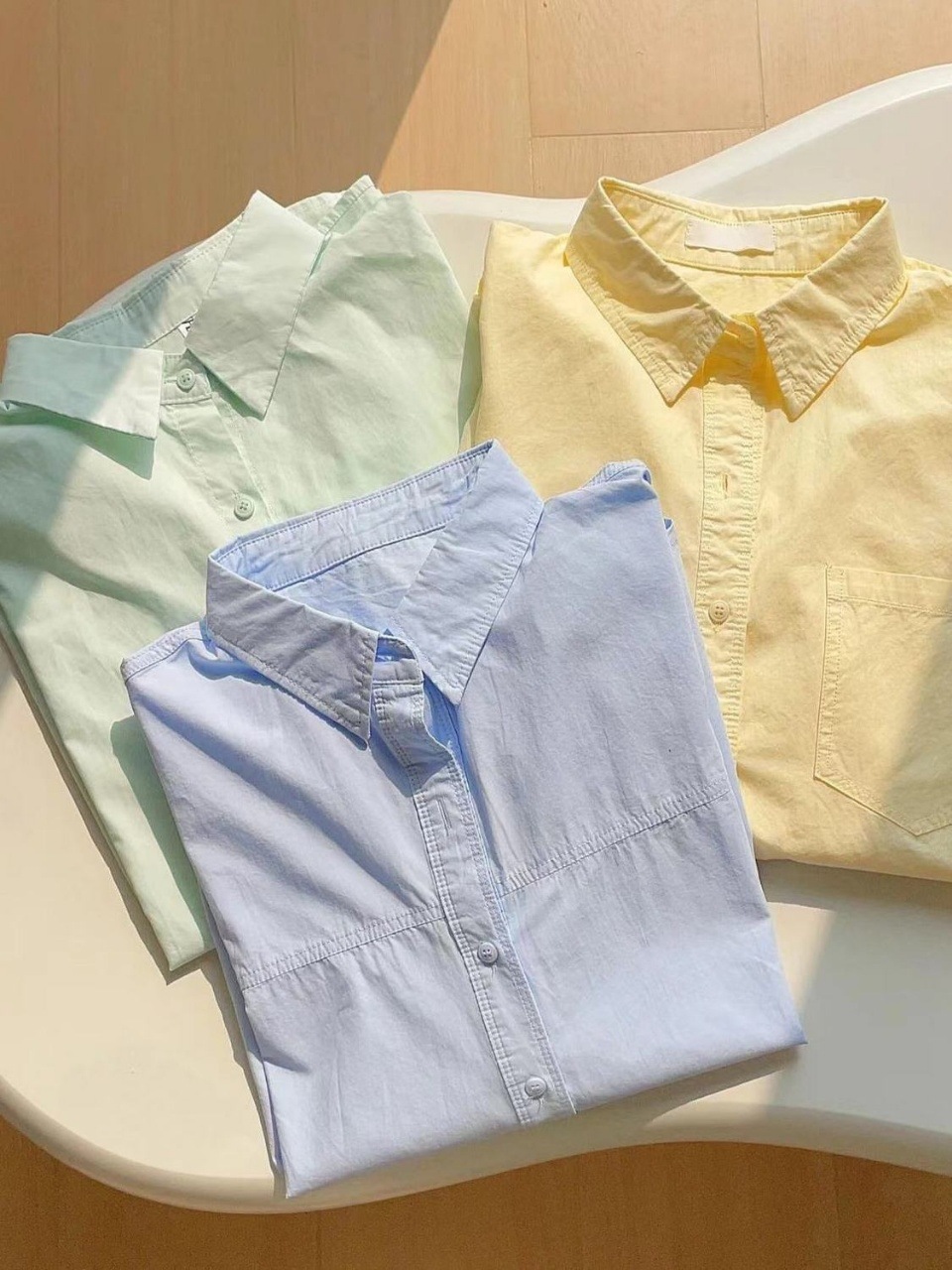 The 2025 new dopamine cream-colored pure cotton shirt is suitable for women to wear as a loose shirt coat in summer for sun protection pic 26