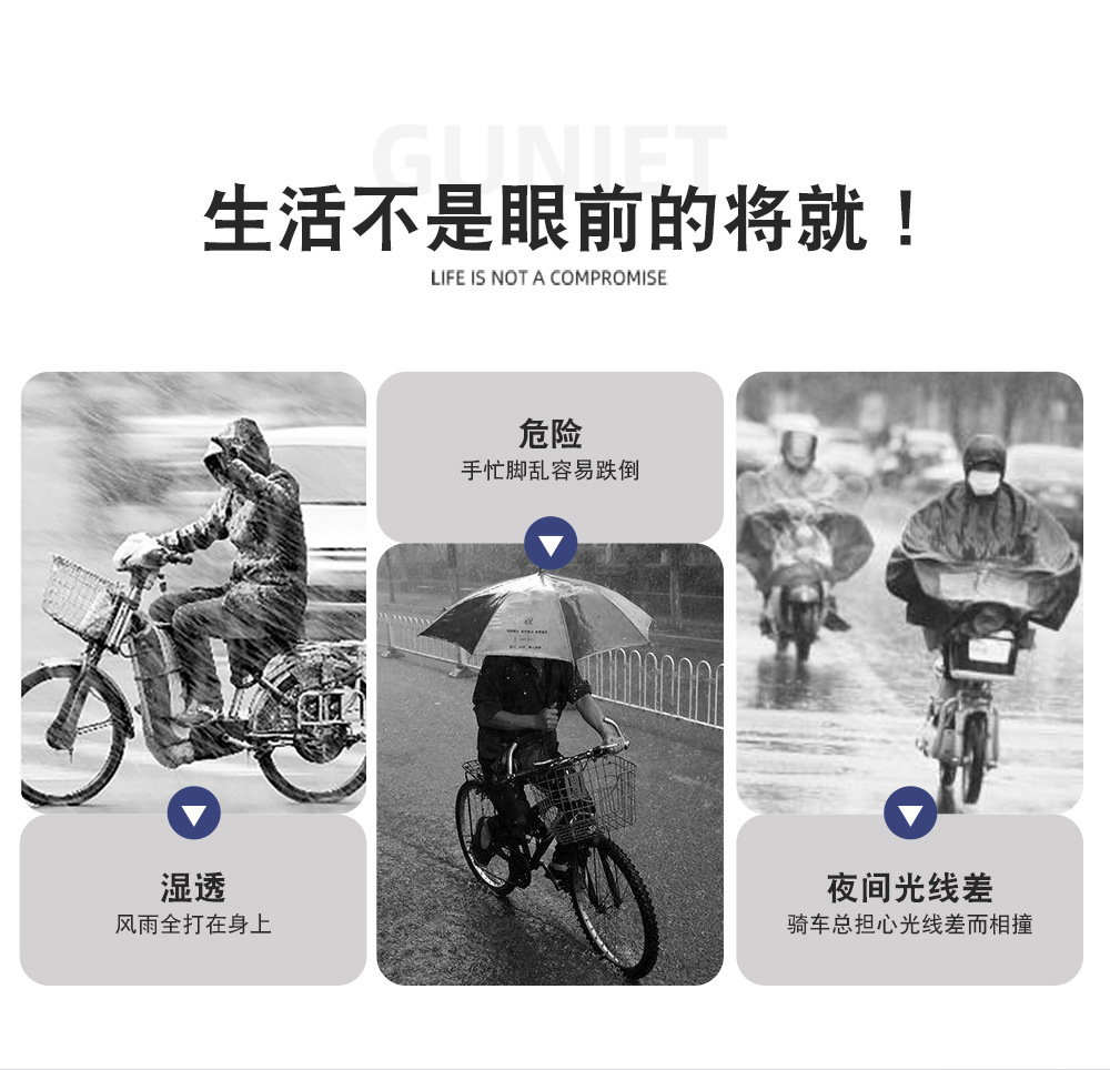 Cross-border anti-rainstorm polyester PVC raincoat and rain pants set, outdoor duty with reflective strip split raincoat wholesale pic 5