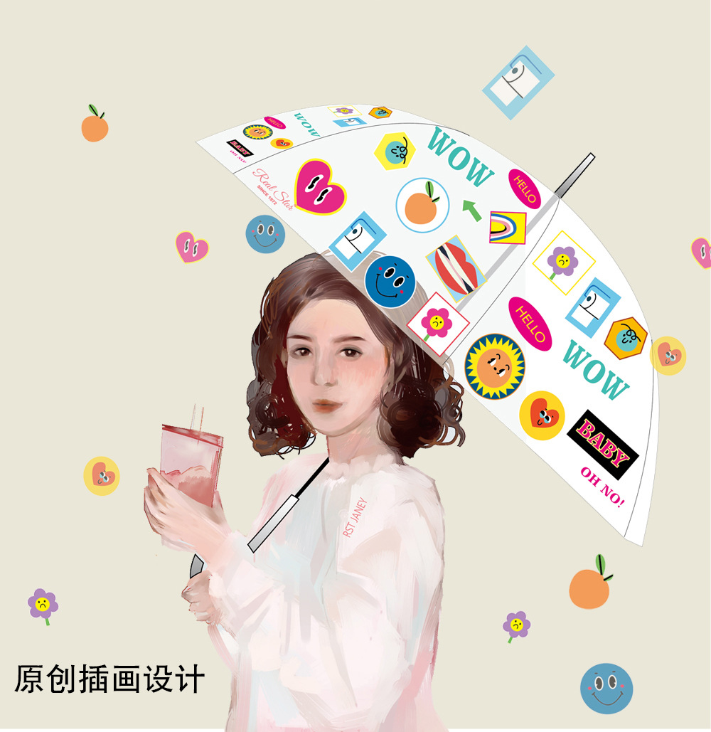 【跨境】星宝新品透明伞成人儿童花版彩色雨伞欧美风格塑料长雨伞详情3