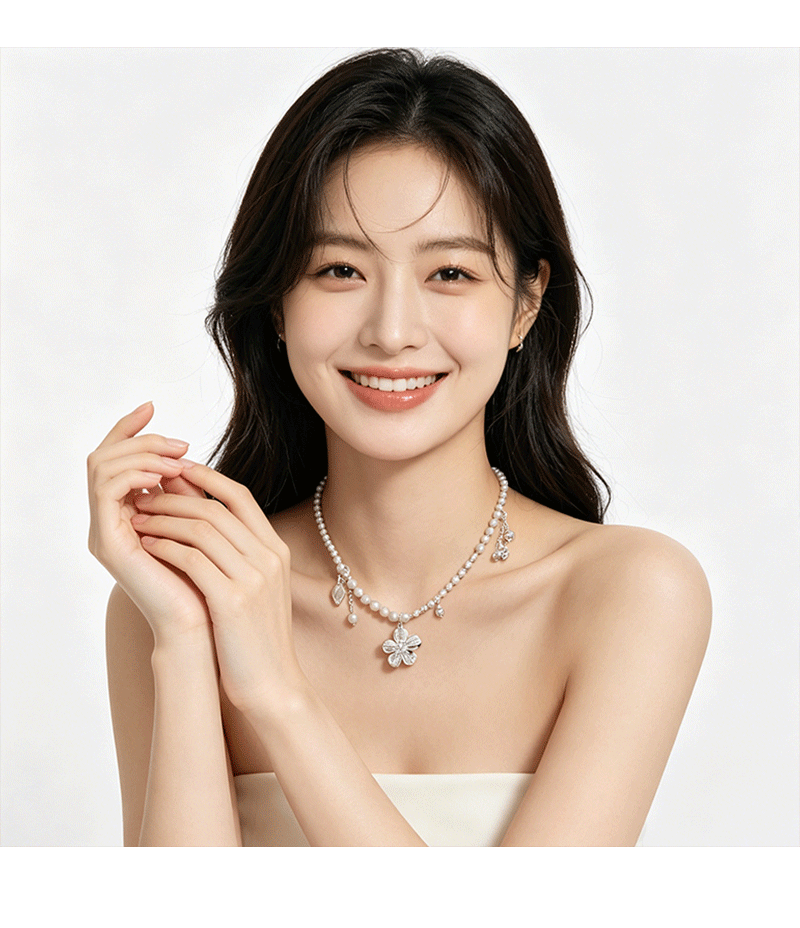 设计师款时尚轻奢花朵吊坠项链女2026直播爆款锁骨链百搭气质颈链详情10