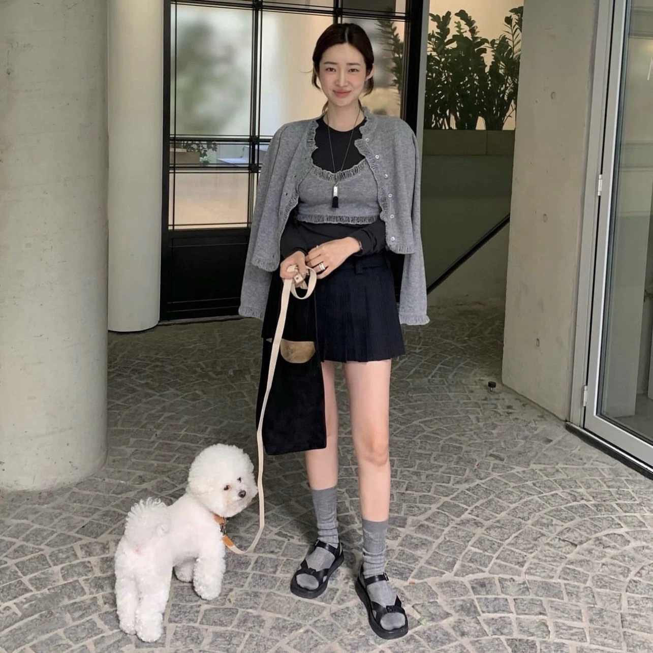 Lema*车静媛同款毛刷子项链ins小众设计高级感复古刷子长款毛衣链详情15