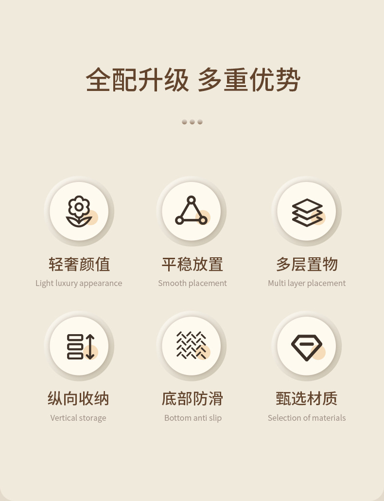 杯架杯子架餐桌高级感茶杯水杯咖啡杯收纳架多层办公室桌面置物架详情3