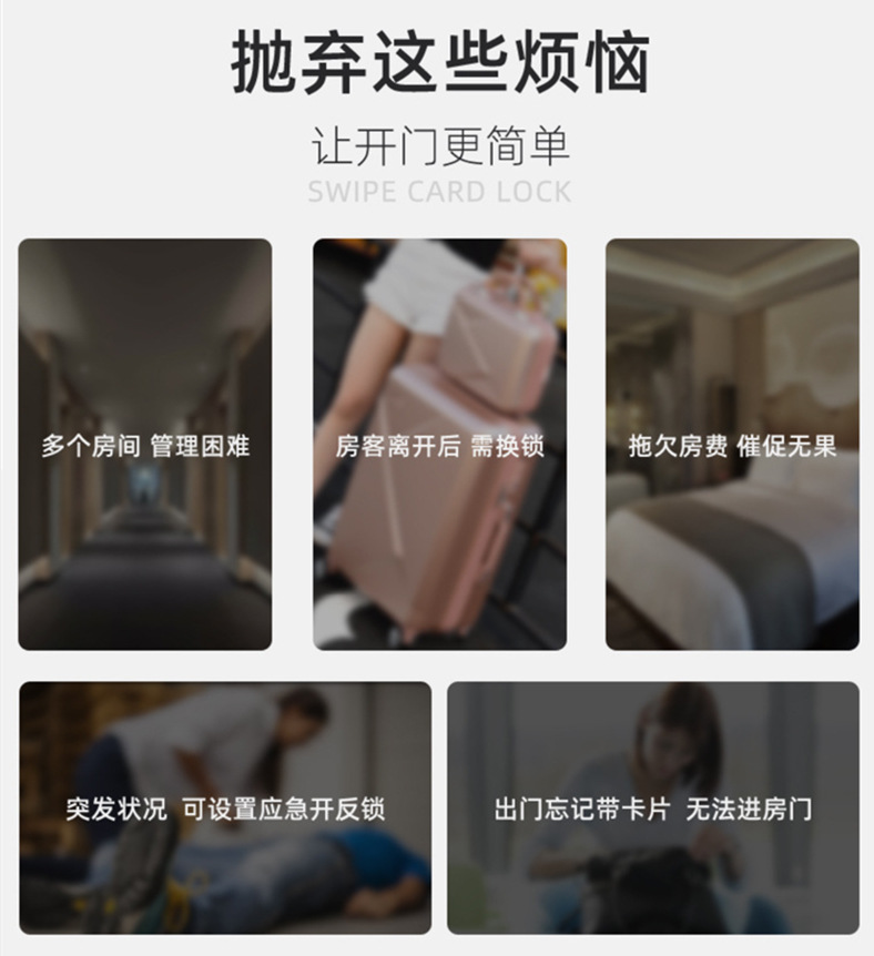 Hotel door lock, hotel magnetic card induction lock, apartment smart electronic ic card lock, homestay rental house card swiping lock manufacturer pic 5