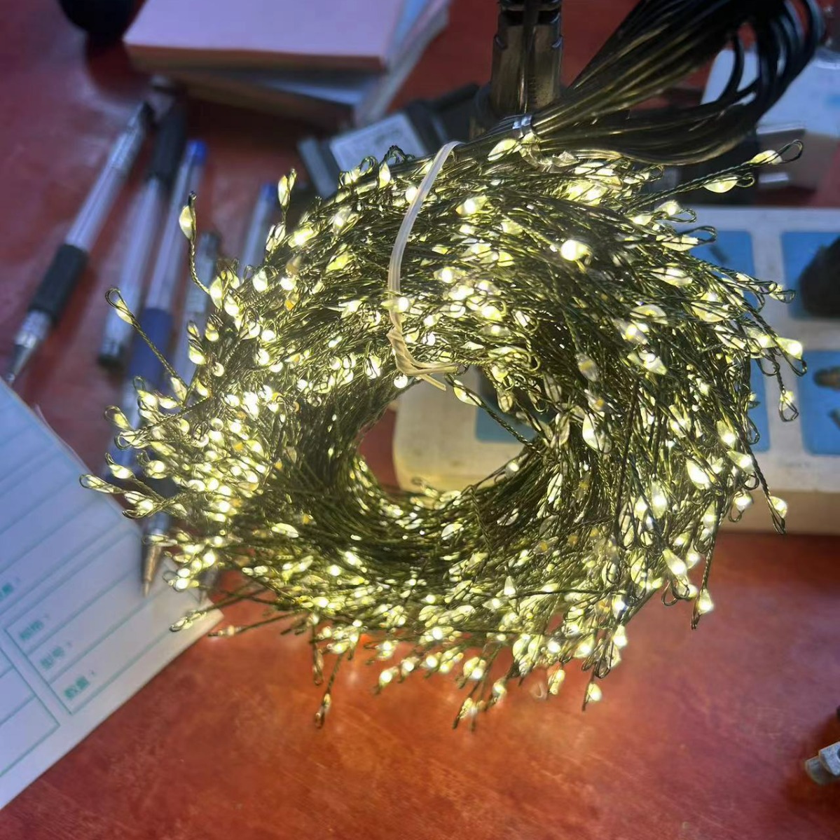 Cross-border LED firecracker lights, copper wire lights, string green wires, centipede feet, indoor and outdoor festival courtyard decorative lights, Christmas colored lights pic 16