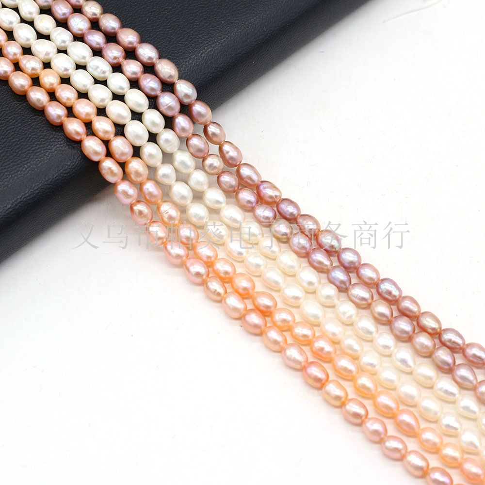 Natural freshwater pearl rice beads, DIY jewelry accessories, handmade jewelry necklaces, wholesale and production pic 1