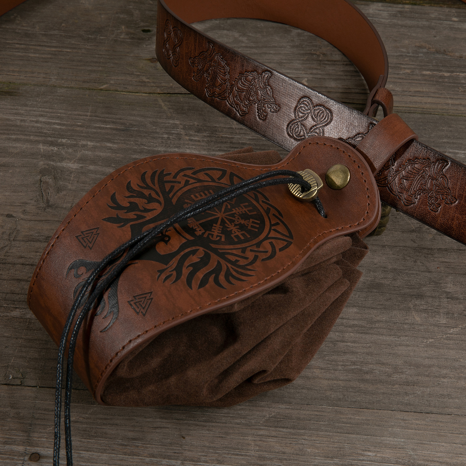 Cross-border multi-platform best-selling Vikings style medieval pocket bags that can be hung with belts, retro waist bags pic 13