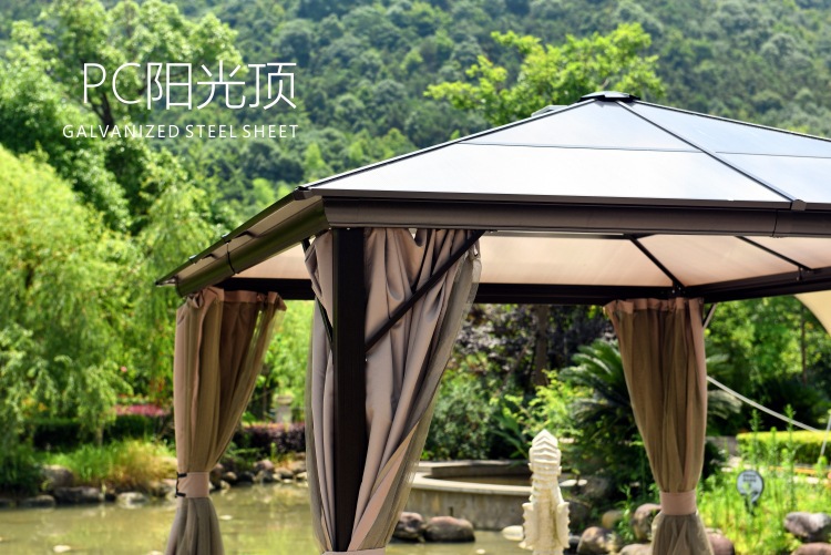 星辰铝合金户外凉亭庭院休闲亭遮阳棚别墅家用帐篷欧式雨棚阳光房凉棚详情32