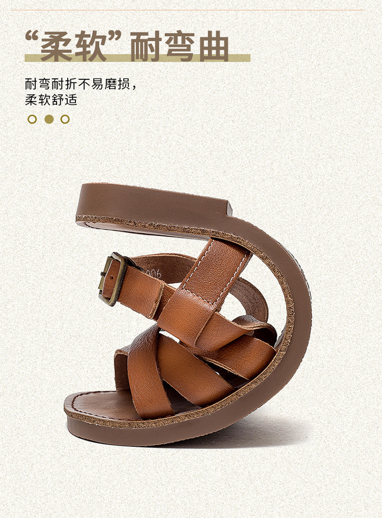 杰骤2025夏季新款罗马凉鞋女平底舒适露趾透气百搭一字带休闲时尚详情5