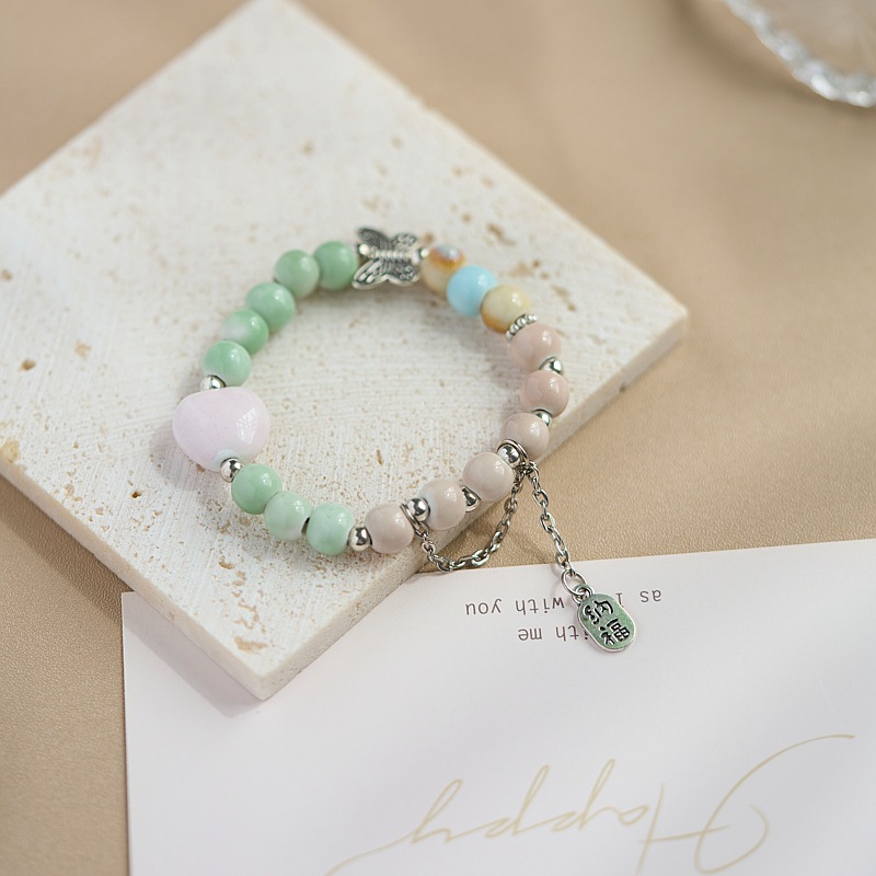 景德镇陶瓷手串新中式饰品批发陶瓷手串10元3串手链女百搭高级感详情10