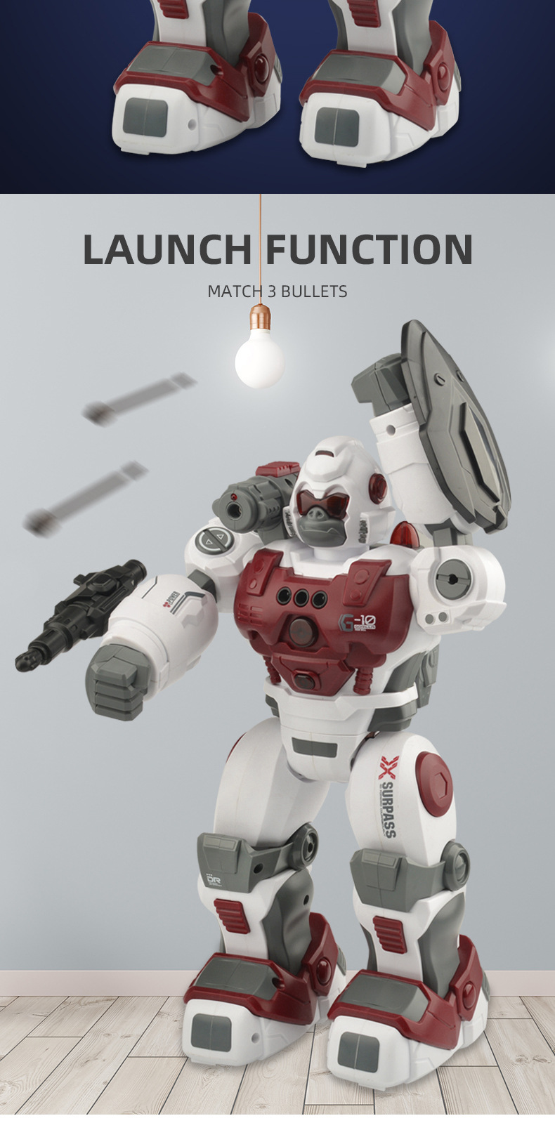 Remote-controlled programmed robot, missile shooting, spray sensing, gesture singing, dancing, storytelling, smart early education toy pic 8