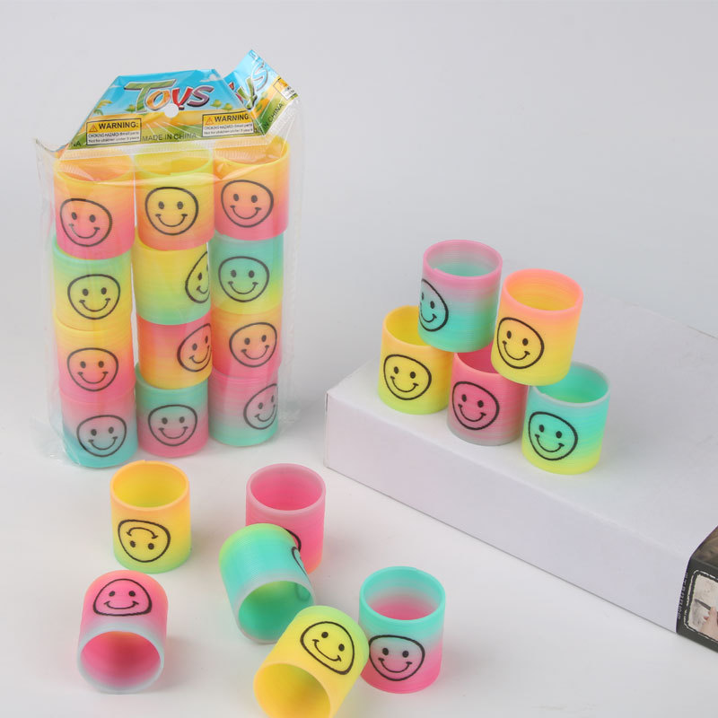 迷你笑脸彩虹圈80后怀旧弹力圈地摊奖品伸缩魔术圈幼儿园玩具批发详情3