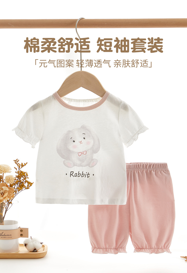 婴儿夏季套装宝宝纯棉A类婴儿短袖短裤两件套儿童薄款T恤休闲夏装详情1