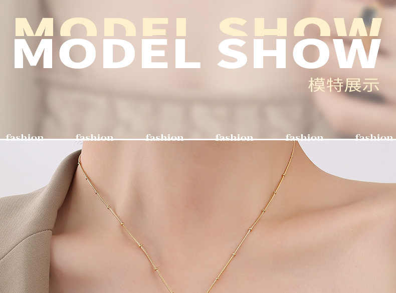 French ins trend cold style light luxury fashion simple heart-shaped necklace, titanium steel plated with 18K real gold, P575 pic 25