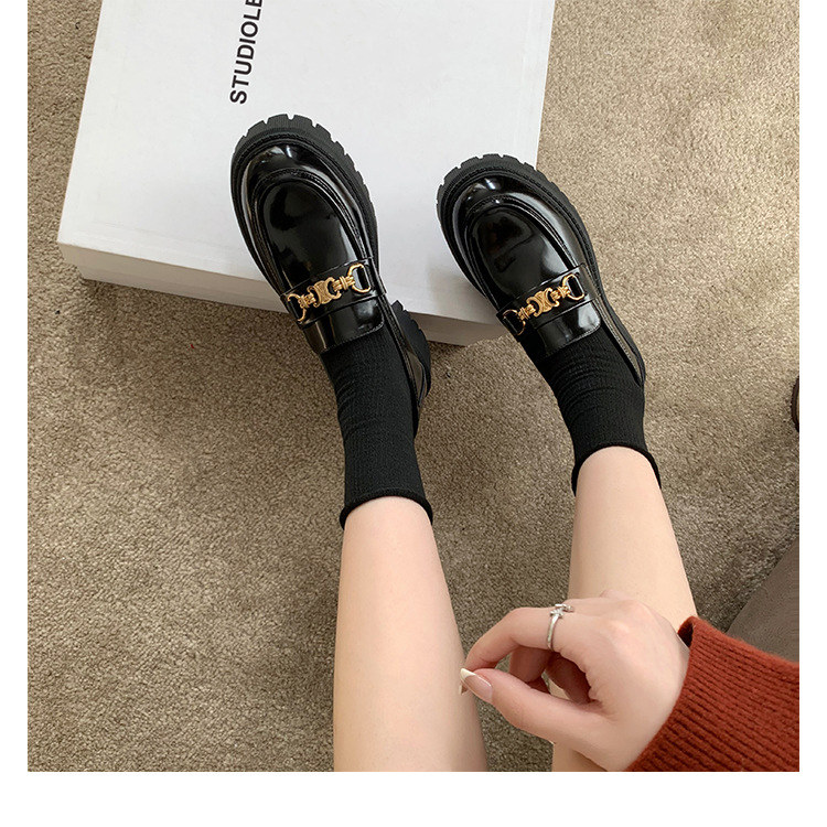 全牛皮~真皮小皮鞋女英伦风乐福鞋2023年新款圆头厚底日常JK单鞋详情18