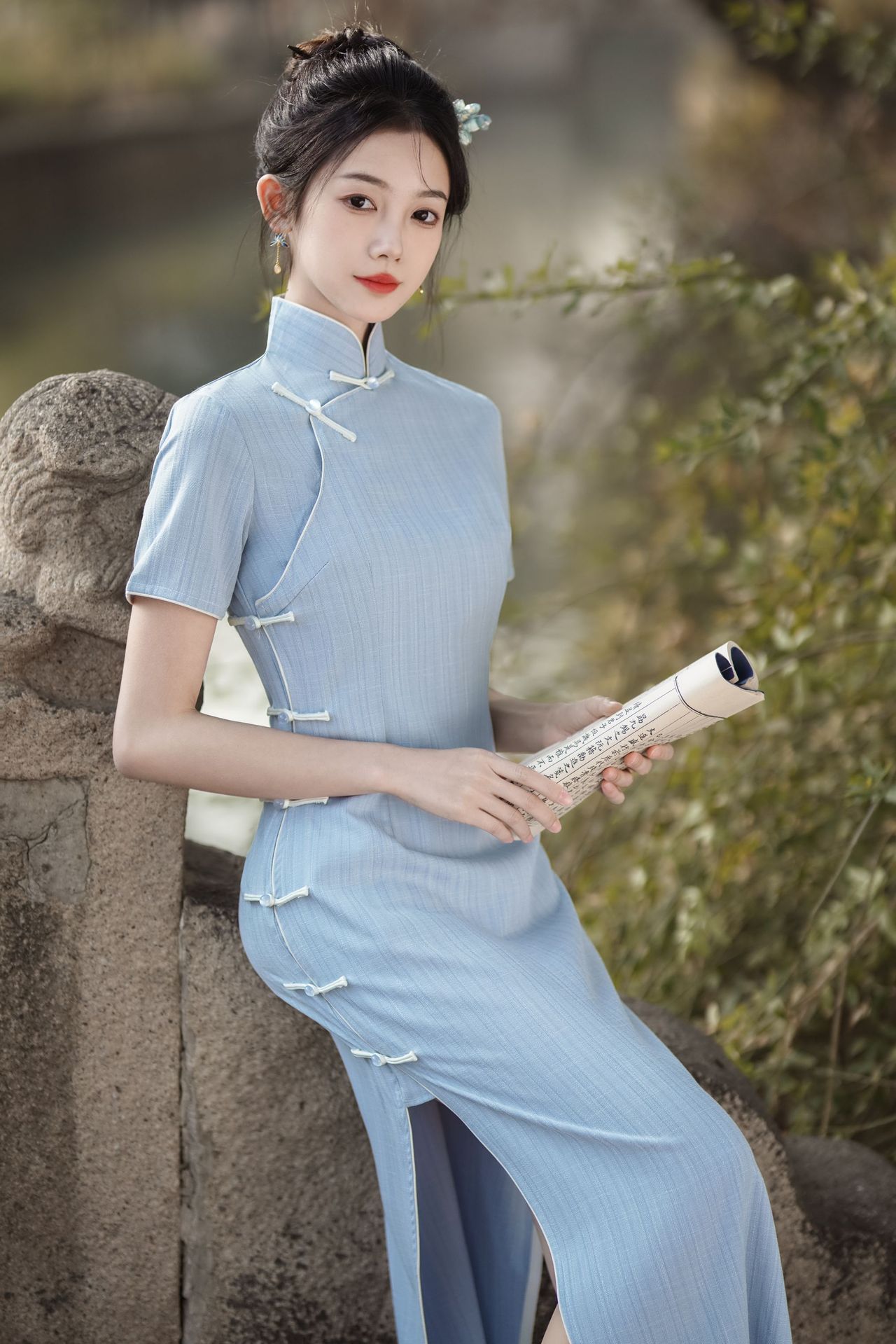 New Spring/Summer 2024 Chinese-style daily artistic, comfortable, breathable, floor-length, traditional full-opening modified cheongsam, a national trend pic 10