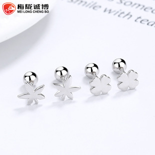 S925纯银锆石圆珠螺纹耳钉女螺丝拧扣耳骨钉简约时尚一周耳饰品潮详情7