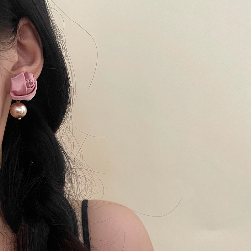 法式温柔玫瑰珍珠耳环气质高级感小众设计耳饰925银针甜美时尚女~详情18