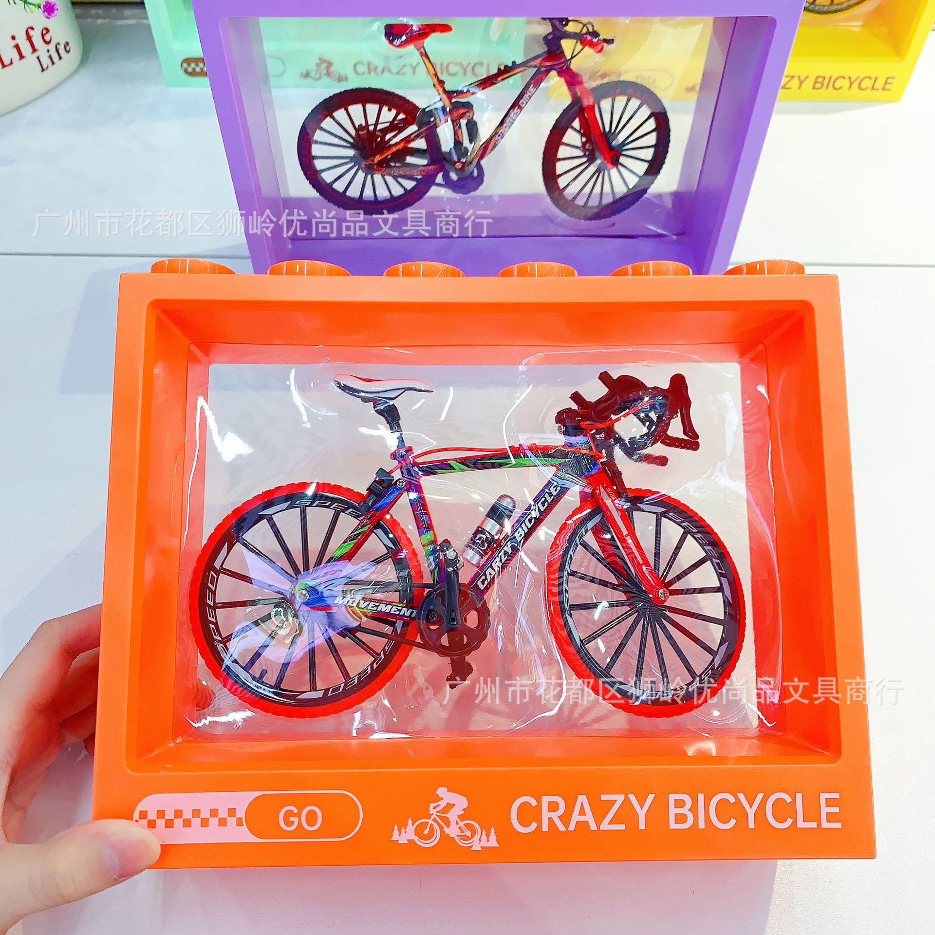 新积木盒合金山地单车混12款炫酷仿真模型桌面摆件儿童玩具自行车详情2