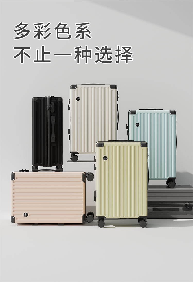 行李箱厂家代发 新款20寸休闲拉链旅行箱 静音杯架USB密码拉杆箱详情16