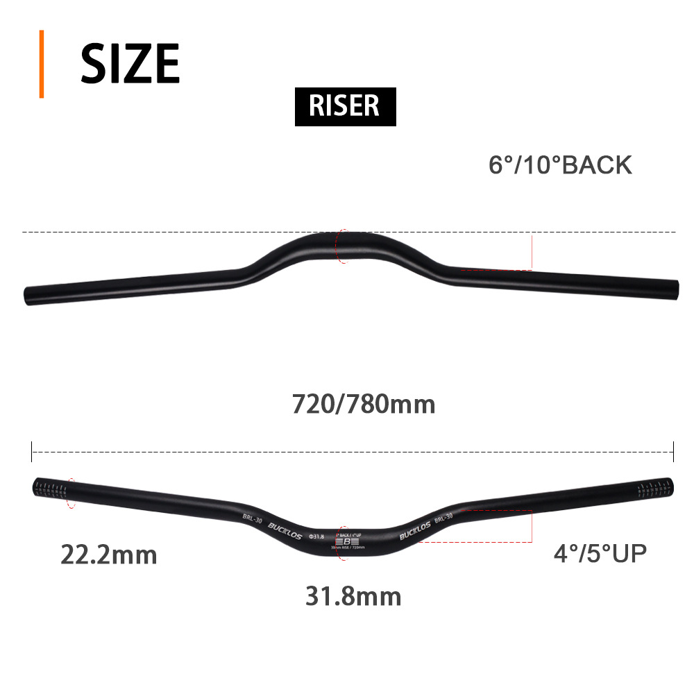 BUCKLOS mountain bike handlebars, aluminum alloy rappelling handlebars, horizontal folding bike lifting handlebars, 90mm swallowtail handlebars pic 5