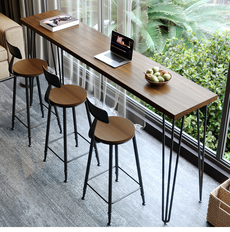 A10L阳台吧台桌长条桌家用靠墙实木休闲高脚桌小吧台窗边沙发侧边详情5