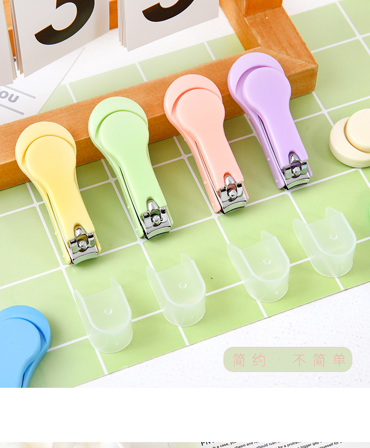 New candy-colored nail clippers, simple nail clippers, single set, portable home nail trimming, splash-proof pic 31