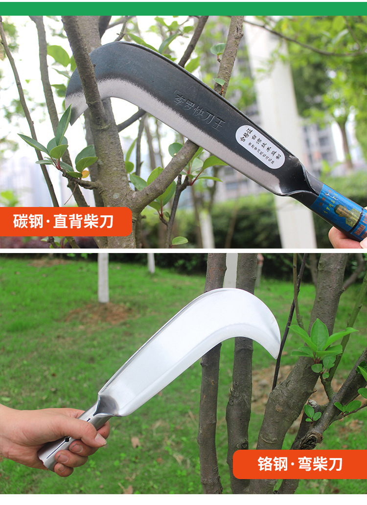 Factory direct supply of Chuwan stainless steel firewood knives, sugarcane knives, curved knives, stainless steel wide fan sickles for agricultural use, and mountain opening curved knives pic 7