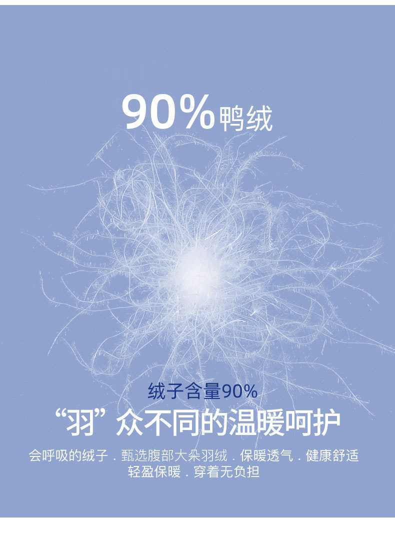 A light and thin down jacket for women in the autumn and winter of 2025, a short 90mm white duck down winter stand-up collar, a slimming casual coat trend pic 7