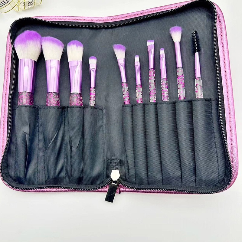 Factory wholesale of 10 sets of makeup brushes, scallion brushes, handle brushes, beauty tools, makeup tools, loose powder and concealer brushes pic 13