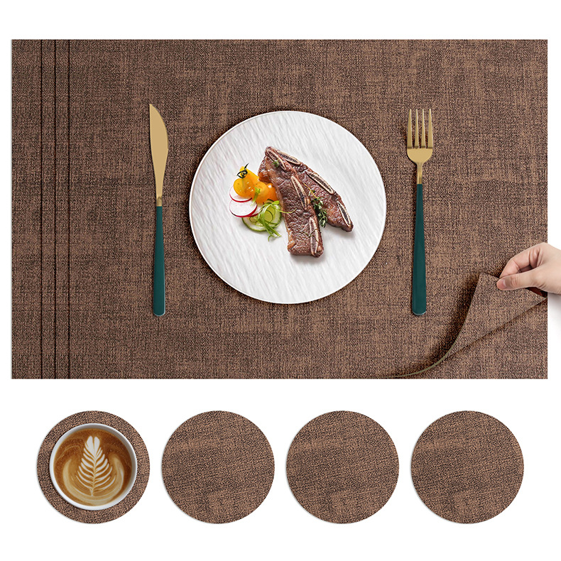 北欧ins风餐垫皮革桌垫防烫垫餐桌隔热垫碗垫高级感餐盘垫茶杯垫详情36