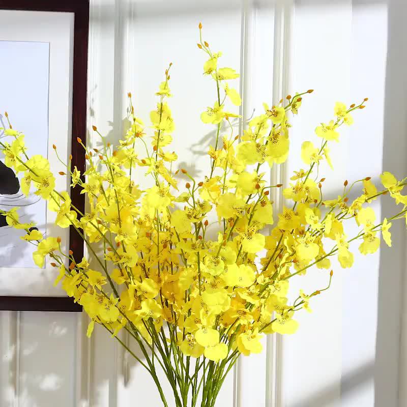 仿真跳舞兰黄色文心兰家居装饰5叉跳舞兰 北欧花艺摆件花束跳舞兰详情20