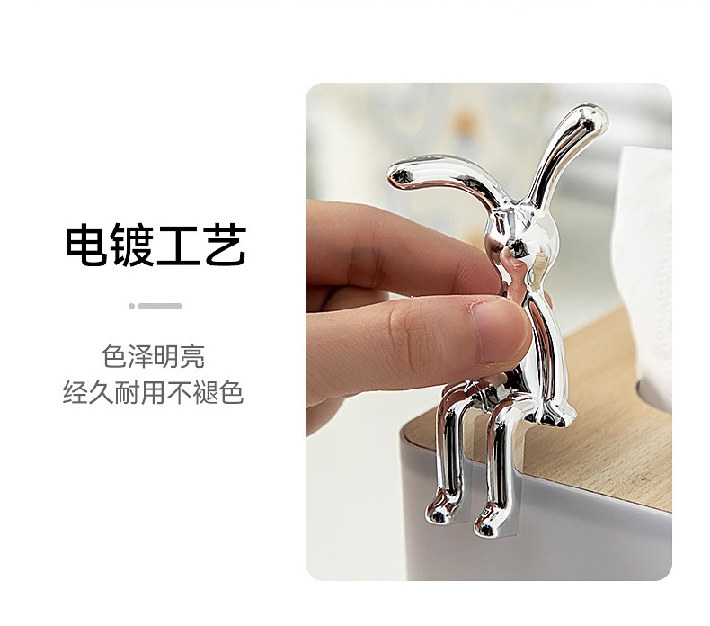 客厅电镀银长耳兔子摆件电视柜酒柜玄关家居装饰品车内个性小配件详情7