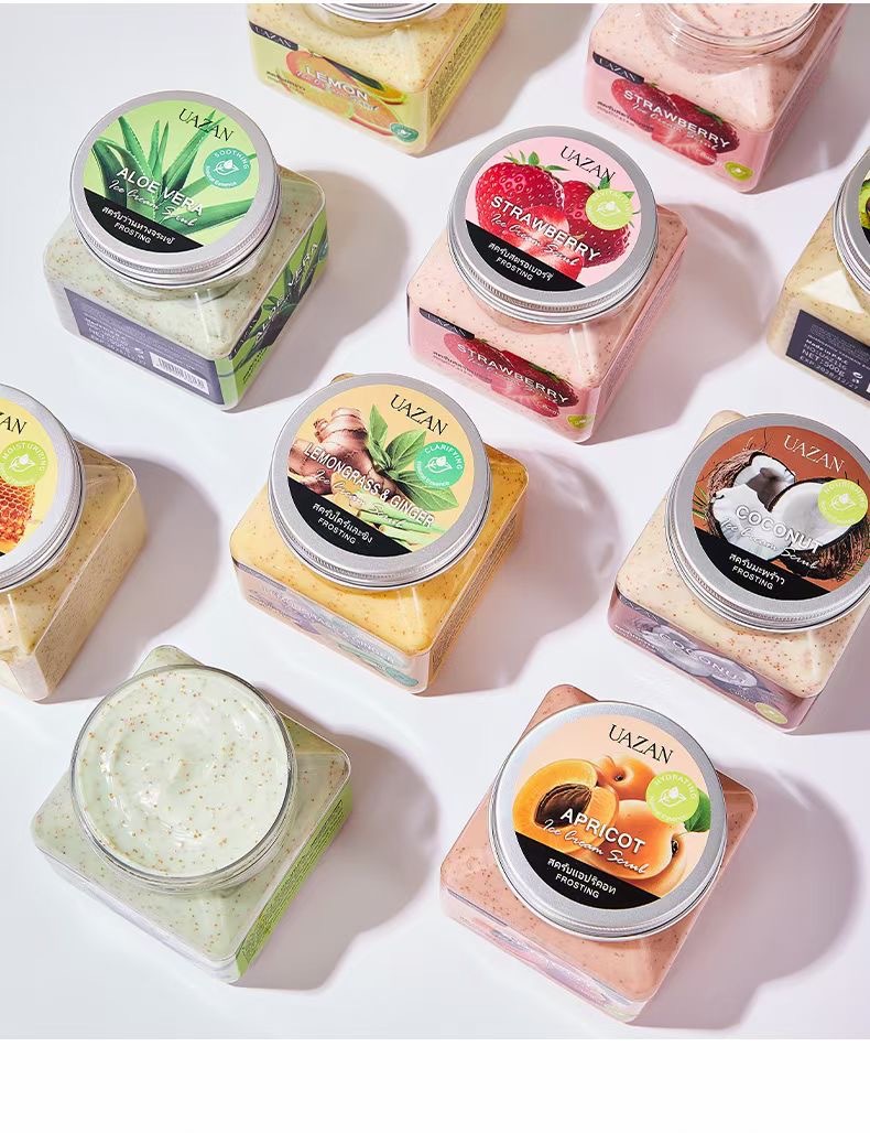 UAZAN植物水果磨砂膏身体去角质沐浴盐死皮清洁嫩肤美容护肤身体护理详情54