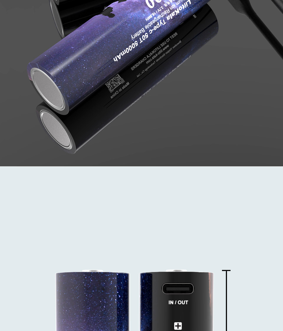 LiitoKala 50T Type-C 3.7V 21700 5000 mah large-capacity rechargeable cell lithium battery pic 6