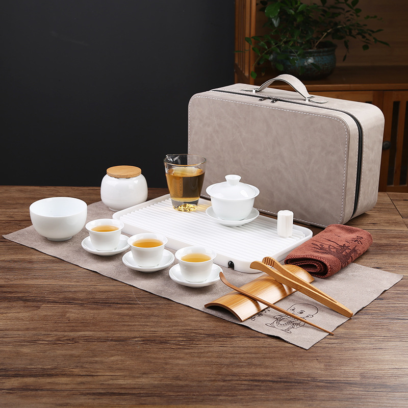 Teaching and training tea art tea set, Japanese portable travel kung fu tea set, business home, company gift logo pic 11